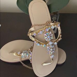 Bejeweled sandals